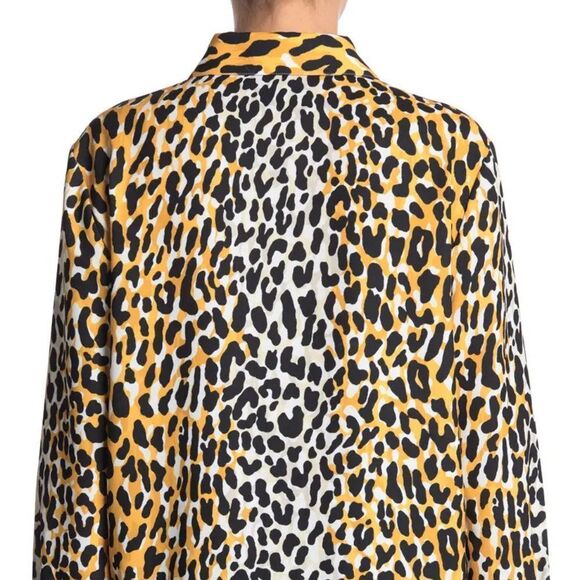 ST. JOHN COLLECTION Satin Back Leopard Print Shirt - Picture 3 of 3